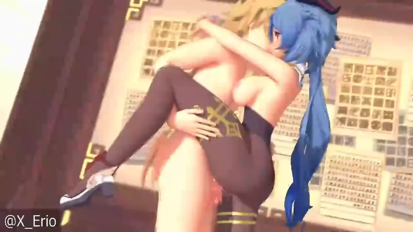 Two anthro step sisters seductive in with hairbands, looking seductively each other